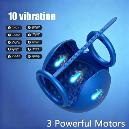 Hodenmassagegerät Cockring Penistrainer Vibrator Stimulator mit 10 Vibrationsmodi