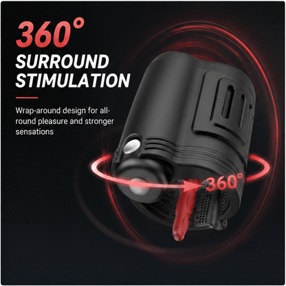 360° Rundum Penistrainer Eichelmassagegerät Vibrator Stimulator mit 10 Vibrationsmodi