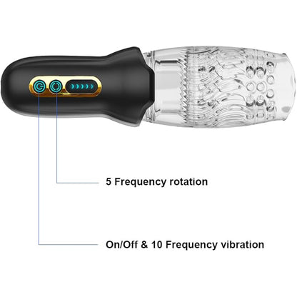 Automatische Masturbator Oral Penistrainer mit 10 Vibrationen & 5 Stoß-Rotationen