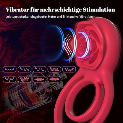 Penisring Vibrator Klitoris Stimulator mit 9 Intensive Vibrationen