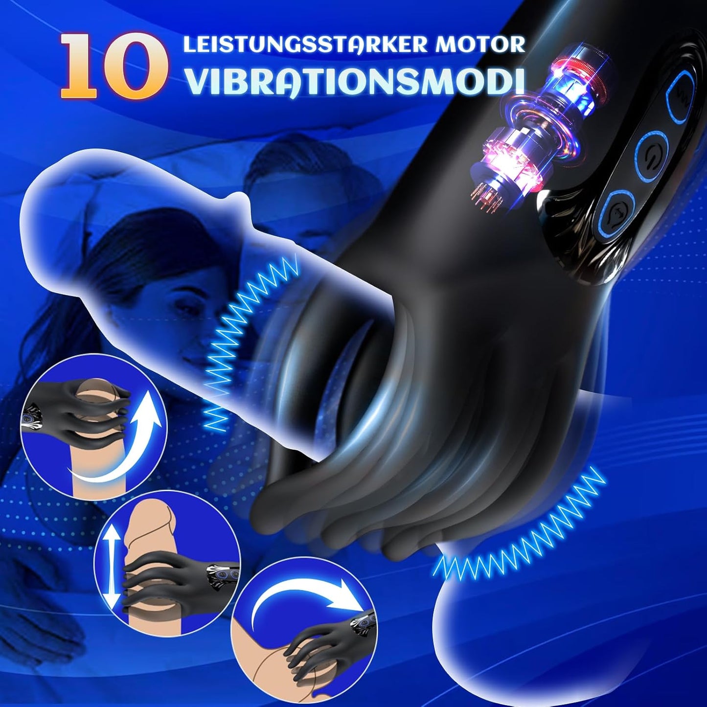 Penis Trainer Eichelvibrator Vibrator Masturbator mit 10 Vibrationsknetmodi