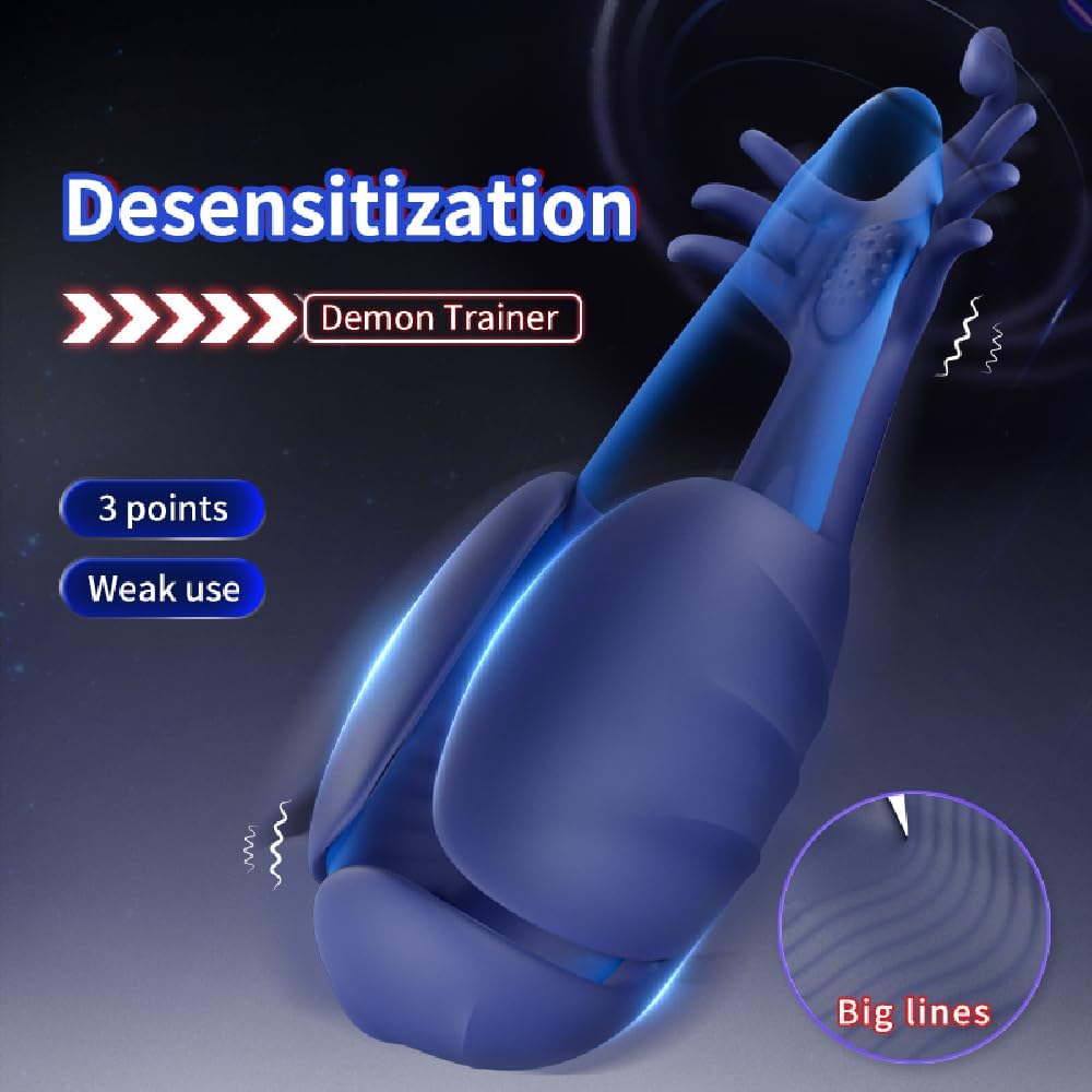 Dubbele motor elektrische masturbator, penistrainer-stimulator met 10 vibratiemodi 