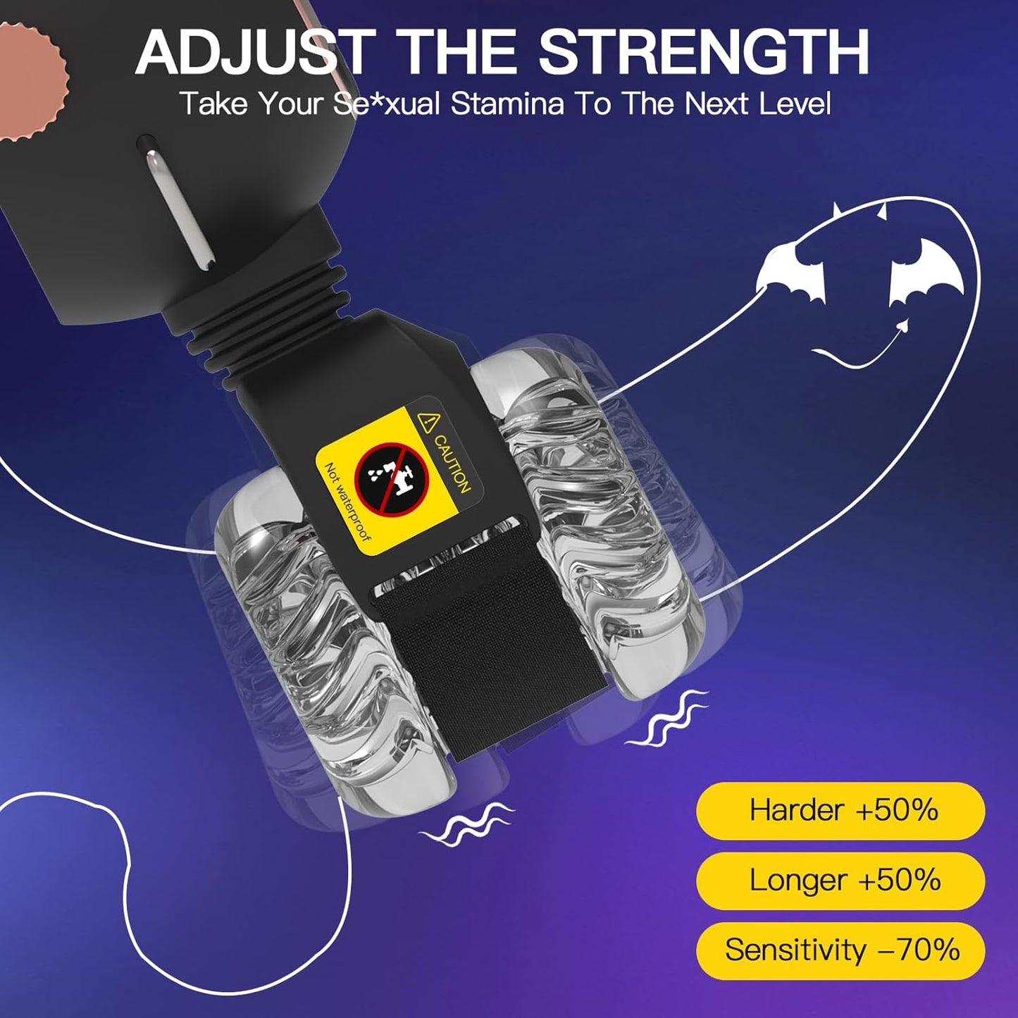 Strap-On Masturbator Sexmachine Stroker mit 9 Vibrationen & Schwingen & Stoßen