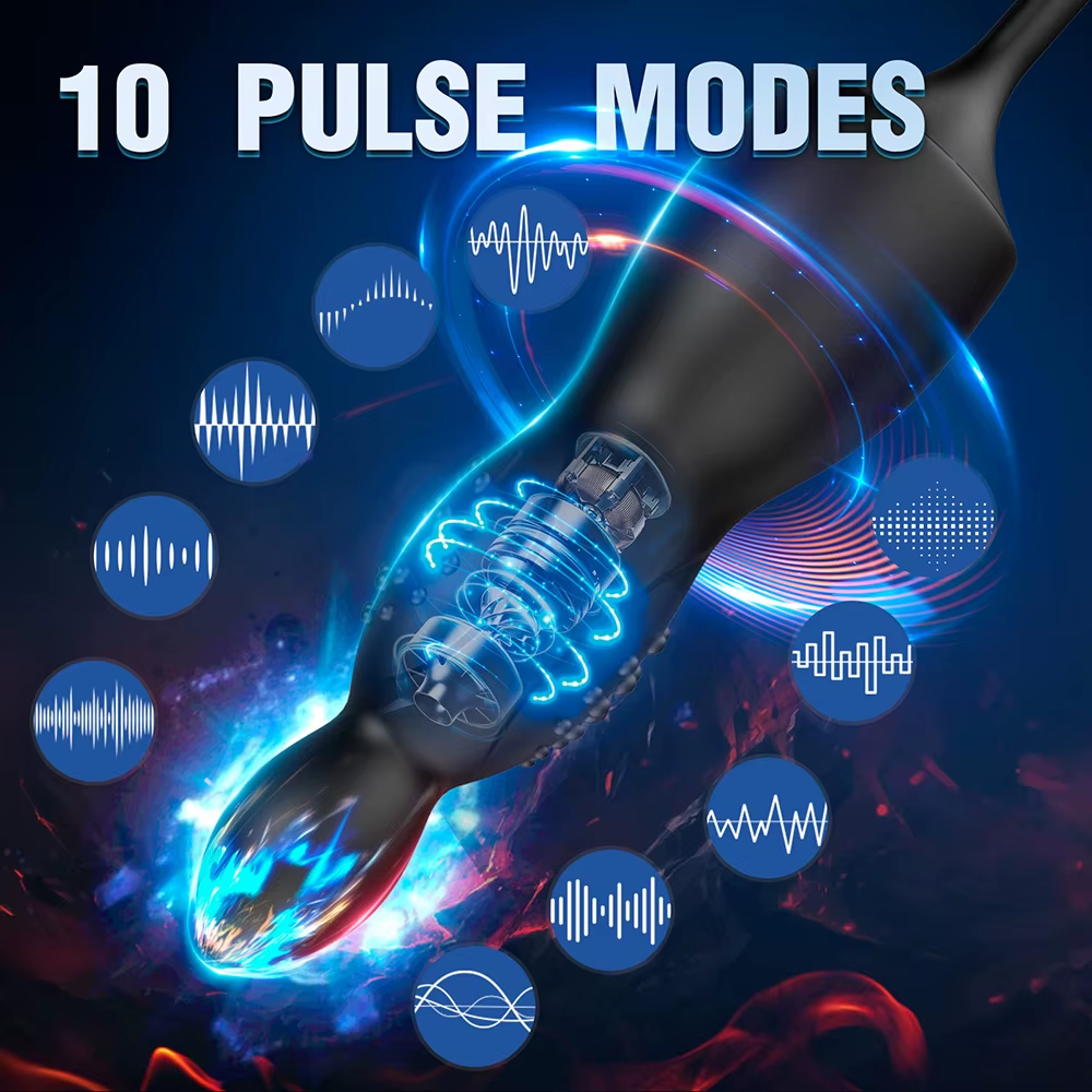 Analvibrator Butt Plug Prostatamassager Penisring mit 10 Plus Modi