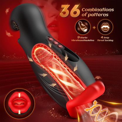 Dual-End Beads Stimulation Penistrainer Vibrator Masturbator mit 9 Vibrationen & 4 Wellenaugen