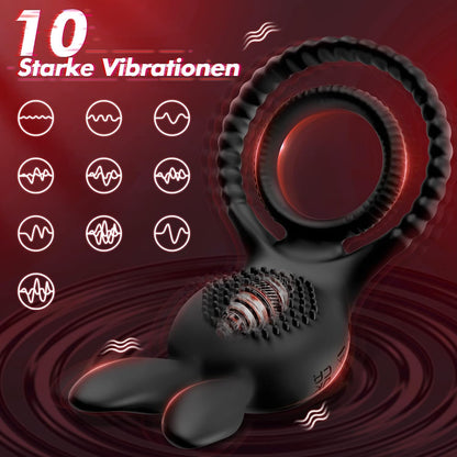 Rabbit penis ring cock ring vibrator sex toy with 10 vibration modes 