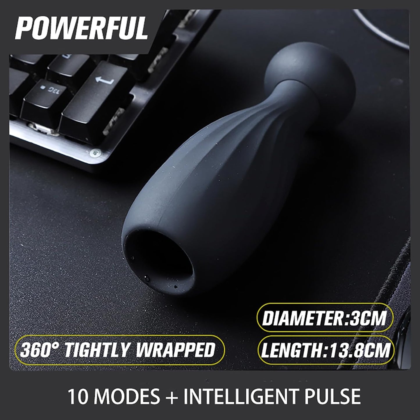 Elektroschock Automatischer Penistrainer Eichelmassagegerät mit 10 Modi