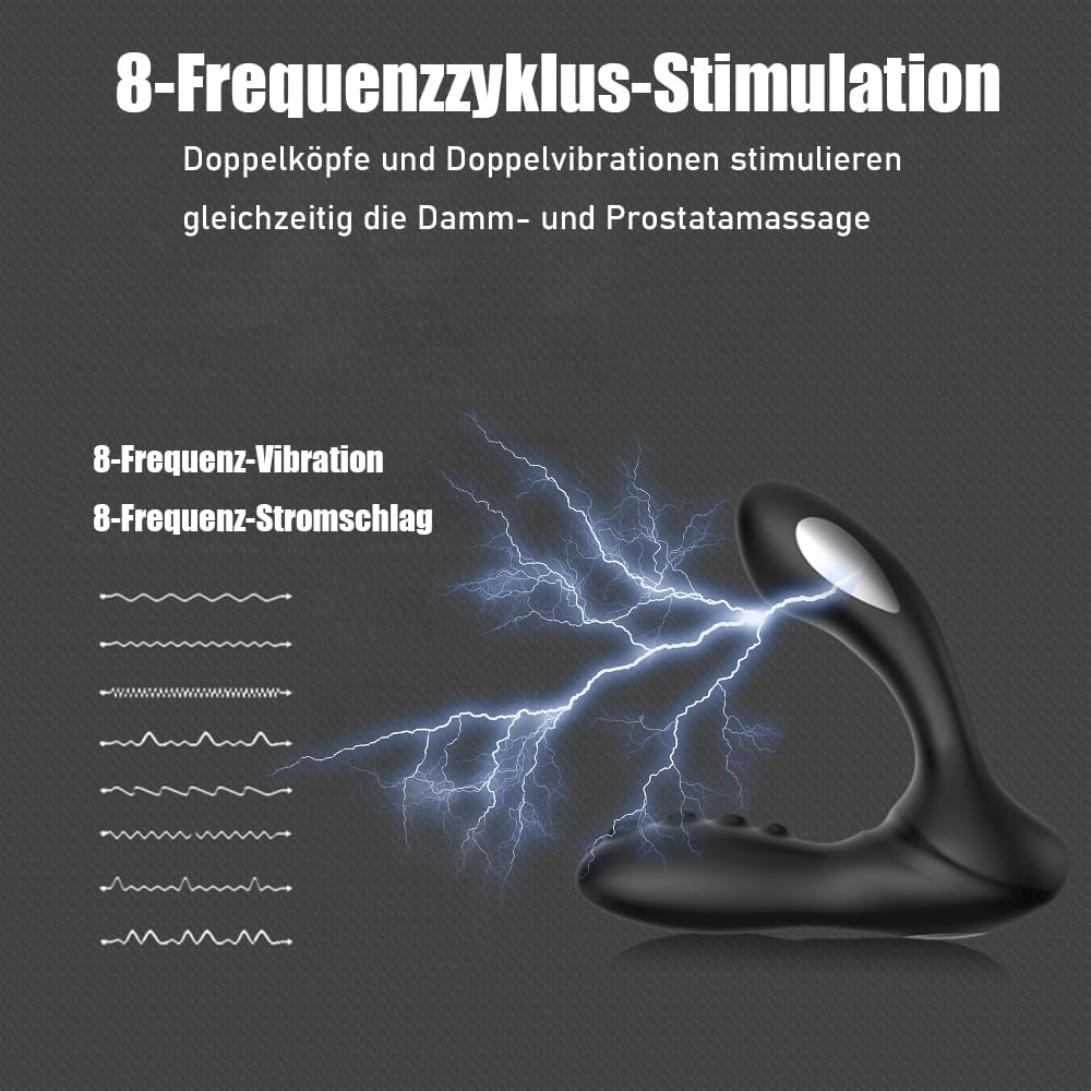 2 IN 1 E-stim Analvibratoren Prostata Stimulator mit 8 Vibration & 8 Elektroschock Modi