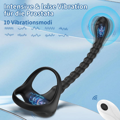 3 in 1 Prostate Massager Cockring mit 10 Vibrationsmodi