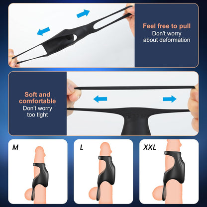 Penisvergrößerer Cockring Klitorisstimulator Penishüllen mit 10 Vibrationsmodi