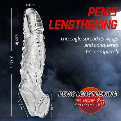Vibrierende Penishülle Vergrößerung mit Fernbedienung und Multifunktionales