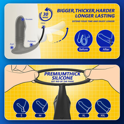 Analvibrator Penisring Prostata Massagegerät Butt Plug mit 20 Vibrationsmodi