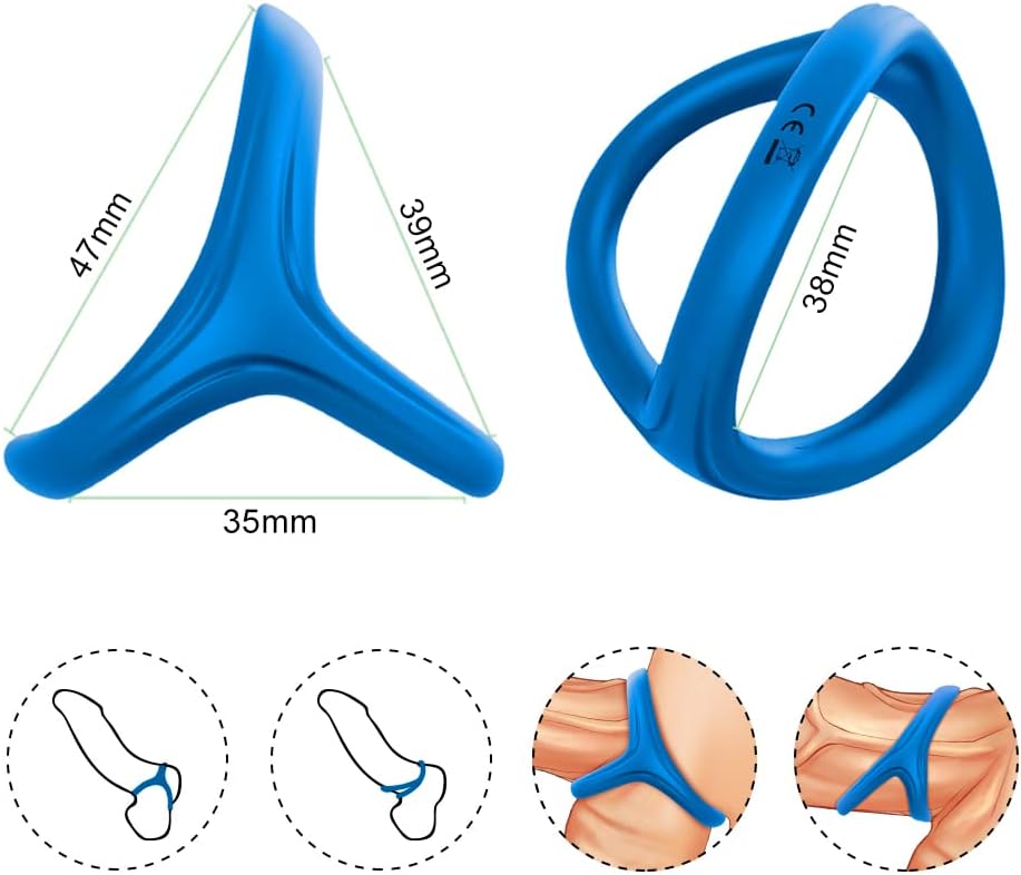 Premium triangular penis rings silicone cock ring with scrotum ring belt 