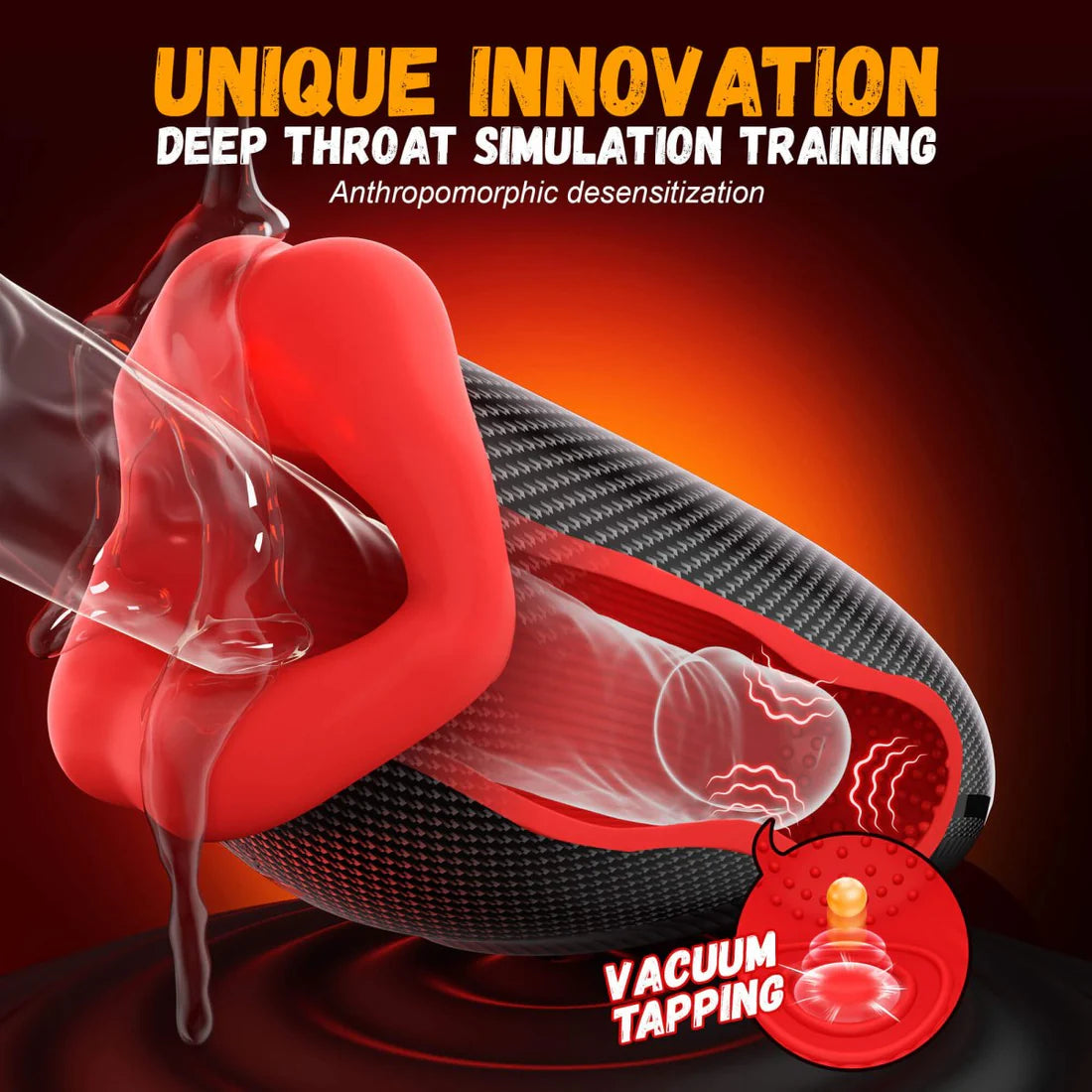 6 in 1 Masturbatoren Penistrainer Eichelvibrator mit 9x9 Klopfen-Lecken-Vibration