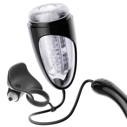 Schwarzer Kolben Elektrischer Masturbatoren mit Starken Saug & Vibrationsmodi