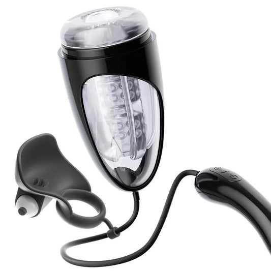 Schwarzer Kolben Elektrischer Masturbatoren mit Starken Saug & Vibrationsmodi