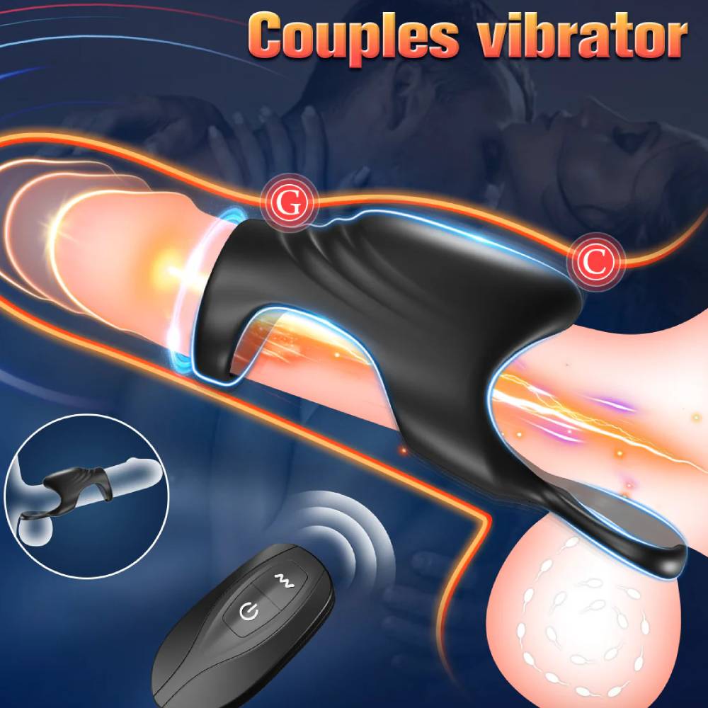 Penisvergrößerer Cockring Klitorisstimulator Penishüllen mit 10 Vibrationsmodi