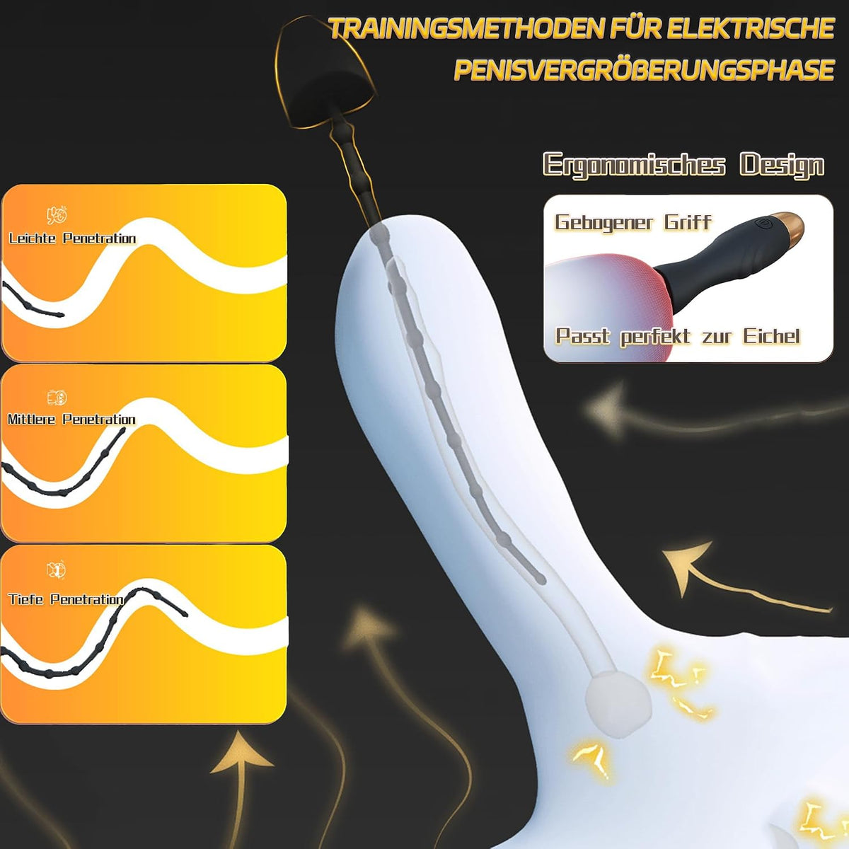 Harnröhrenvibrator Penis Plug Penis Vibrator Masturbieren mit 10 Vibrationmodi