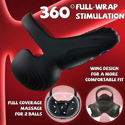 Cock ring vibrators with testicle vibration with 10 vibration modes 