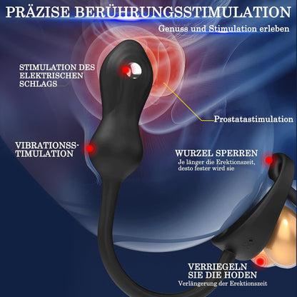 3 IN 1 Elektroshock Analvibrator Prostata Stimulation mit 10 Vibrations & 3 Elektroschockmodi