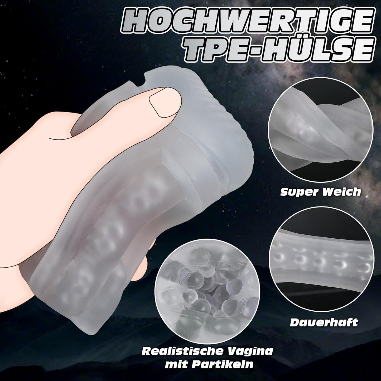 3D Realistische Manuelle Penistrainer Blowjob Trainingsgerät Masturbator