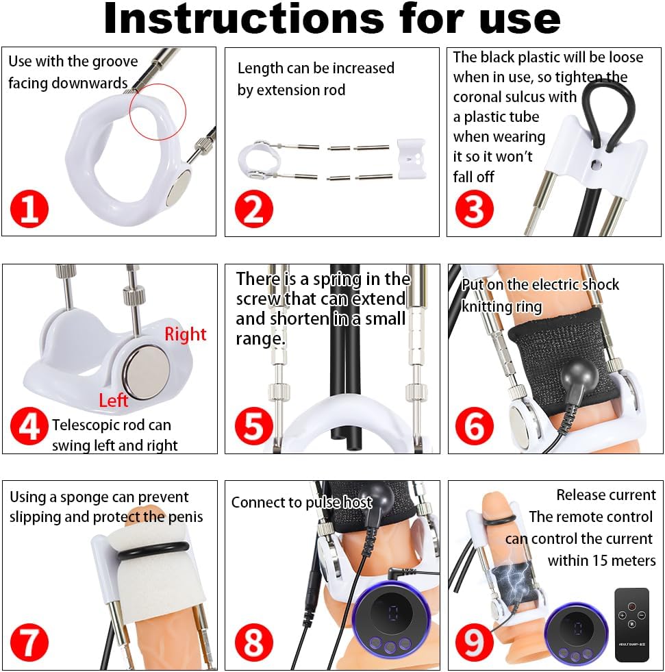 E-Stim Penis Trainingsset Eicheltrainer mit Elektrostimulationsfunktion