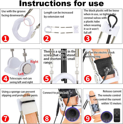 E-Stim Penis Trainingsset Eicheltrainer mit Elektrostimulationsfunktion