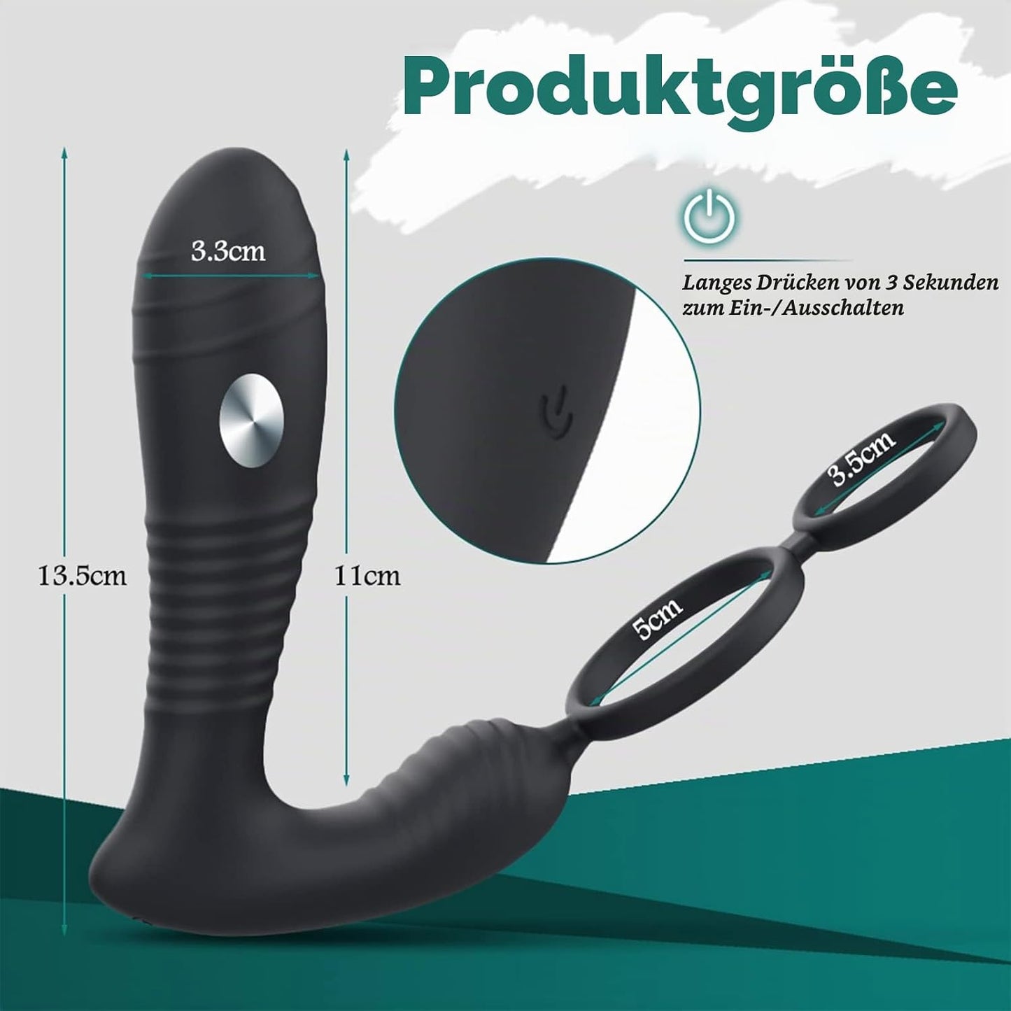 Elektroschock Prostata Vibrator Penisring mit 8 Elektroschock & 8 Vibrationsmodi