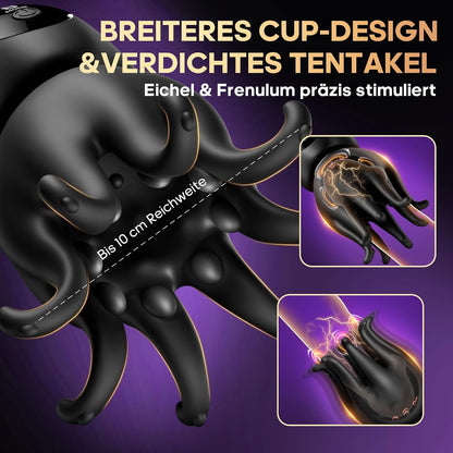 LED Display Eichel Stimulator Penistrainer Vibrator Tentakel-Masturbator mit 9 Vibration