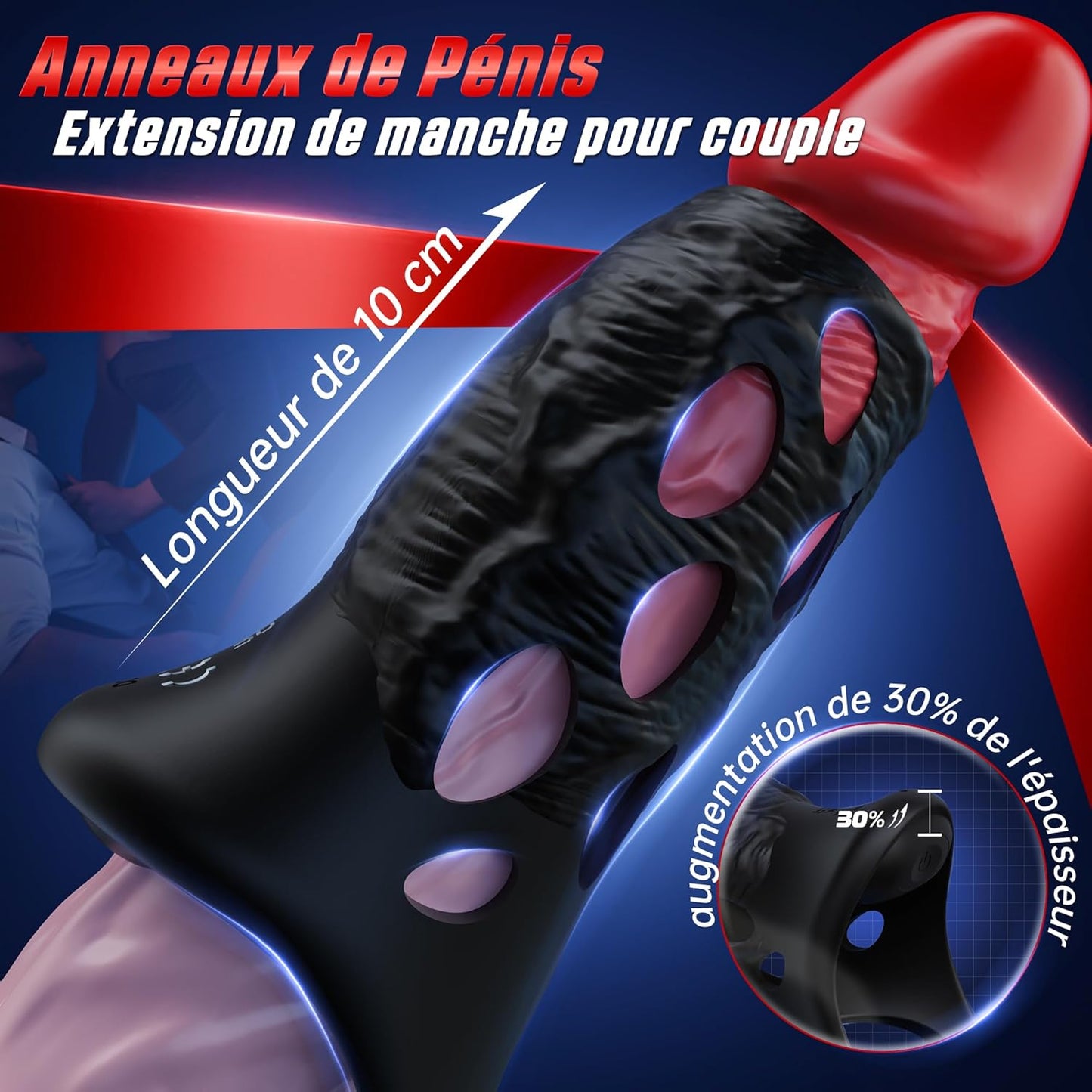 APP Fernbedienung Penisring Penis Trainer Vibratoren mit 10 Intensive Vibrationsmodi