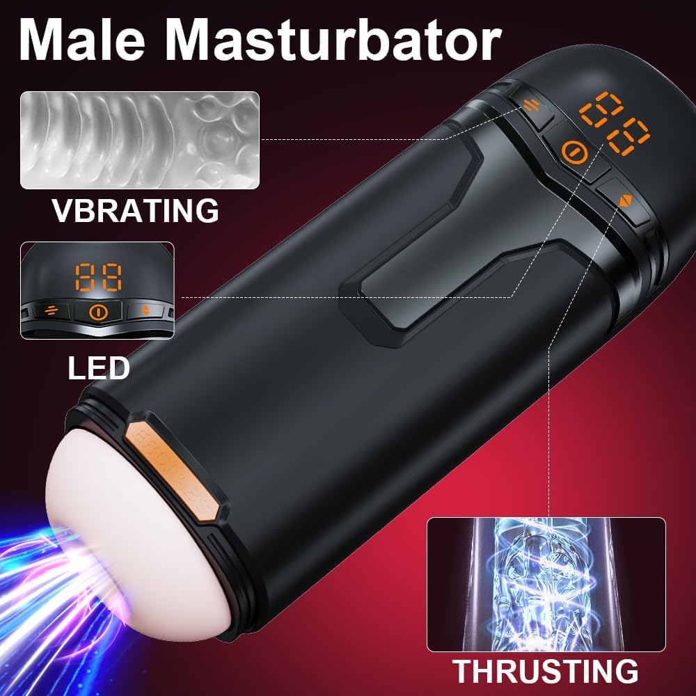 LED-Anzeige Automatischer Masturbator Stroker mit 10 Saug & Stoß & Vibrationsmodi