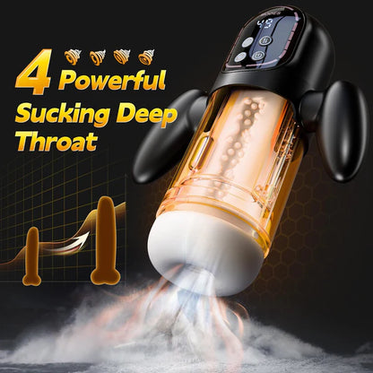 Automatischer Masturbator Blowjob Sexmaschine mit 4 Saug & 6 Vibrations & 9 Stoßmodi