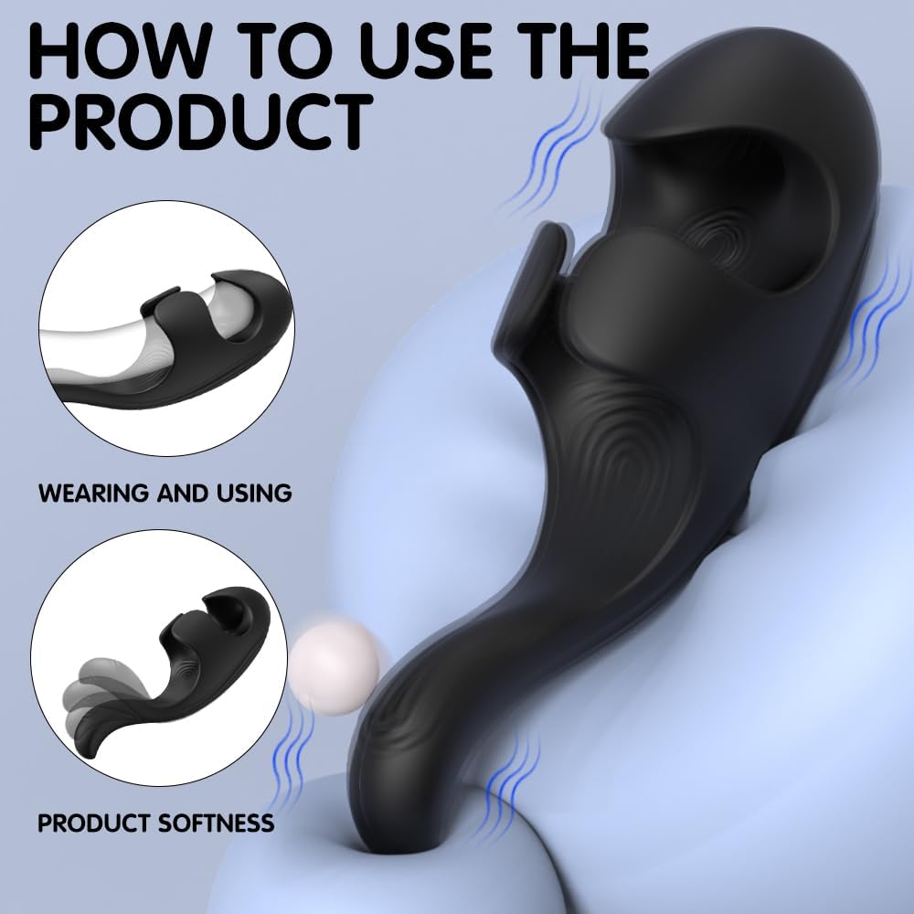 Zusammendrückbarer Penis Trainer Vibrator mit 9 flatternden & vibrierenden Modi