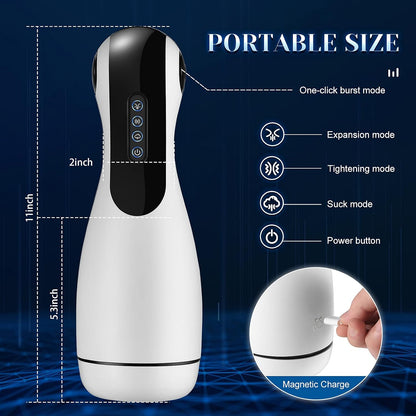 Automatischer Masturbator Penis Trainer Stroker Blowjob mit 10 Vibrations & 3 Saugmodi