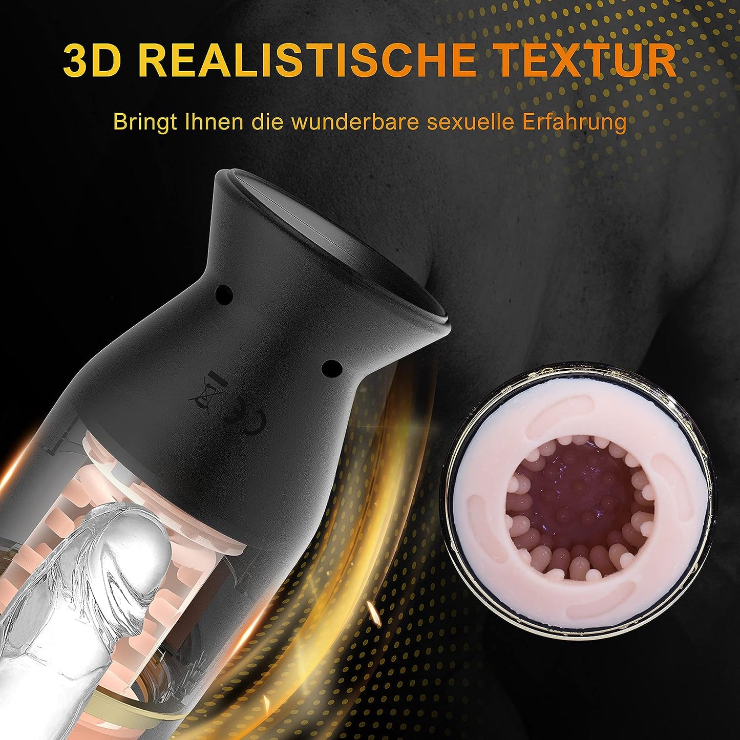 Elektrischer Masturbator Cup mit 6 Modi Rotations Massagefunktion