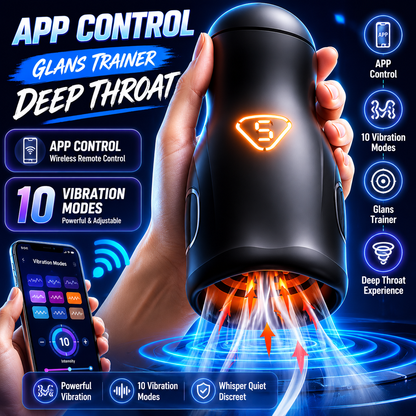 App-gesteuerter Penisvibrator Eicheltrainer mit 10 Vibrationsmodi & Tiefenmassagefunktion