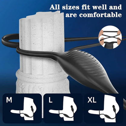 Analvibratoren Prostata Stimulation Penisring mit 10 Vibrationsmodi & 3 Teleskopmodi