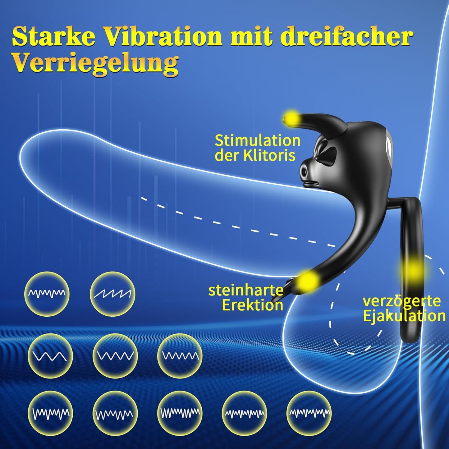 Penisring Vibrator Penisringe Vibrierender Cockring mit 10 Vibrationsmodi