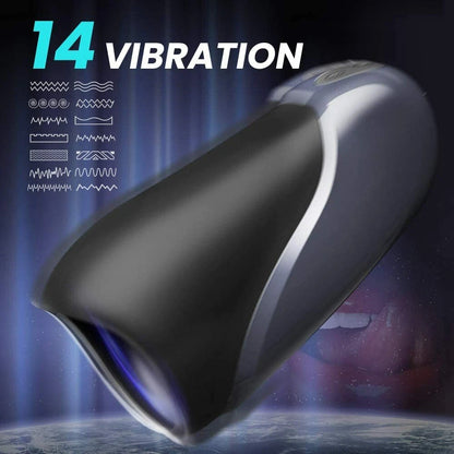 Automatischer Penis Trainer Stroker Masturbator mit 14 Vibrationsmodi & 2 Motoren