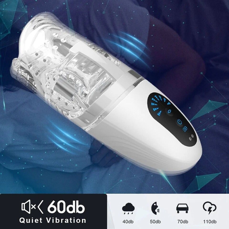 Automatische Masturbatoren Penistrainer Blowjob mit 8 Vibrationsmodi und 5 Bitting