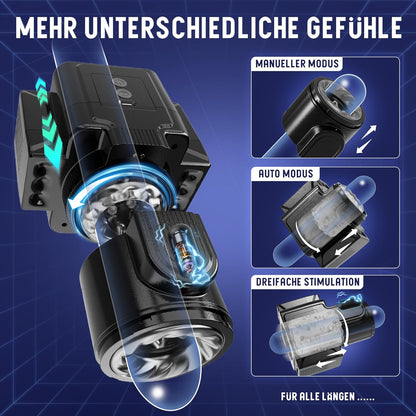 2 in 1 Elektrischer Masturbator mit 7 Teleskop und Drehfunktionen 7 Vibrationsmodi