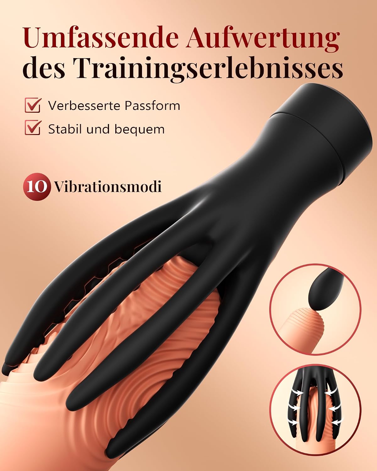 2 IN 1 Penis Trainer Vibratorensets Abnehmbarem Analplug mit 10 Vibrationsmodi