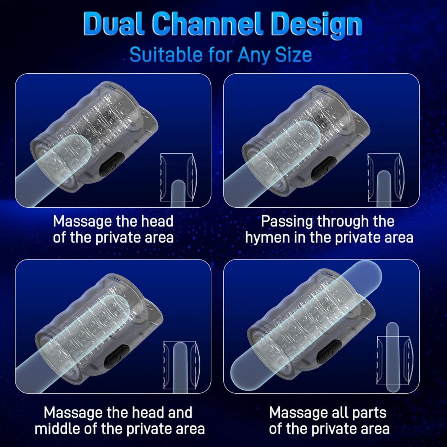Elektrische Penistrainer Eichel Stimulator Masturbatoren mit 7 Teleskopische & Rotationsmodi