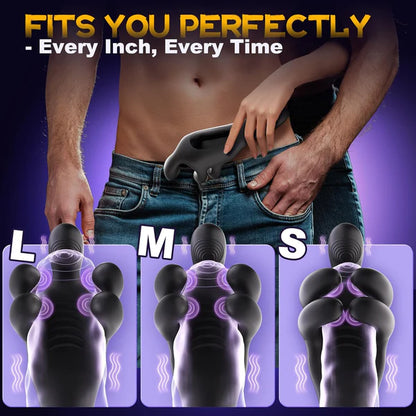 Elektrischer Penisvibrator Eichel Stimulator mit 10 Vibrationsmodi & 10 Knetmodi