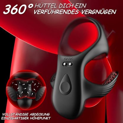 Elektrischer Hodenvibrator Massagegerät Penistrainer Cock Ring mit 9 Vibrationsmodi