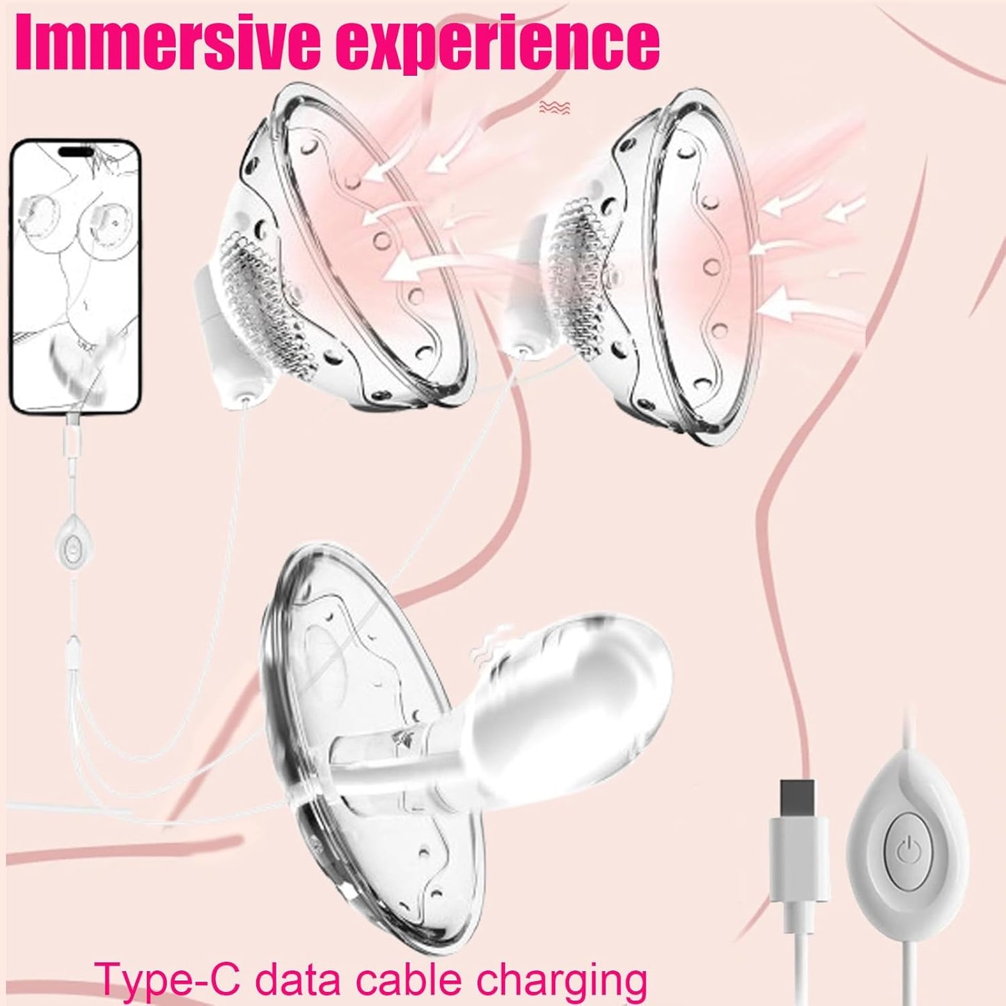 2 IN 1 Klitoris Vibrator Brustwarzenmassage G-Punkt Stimulator mit 12 Vibrationsmodi