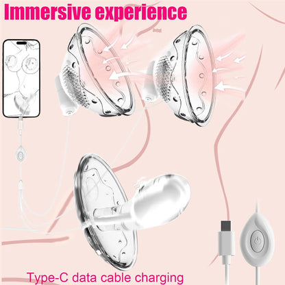 2 IN 1 Klitoris Vibrator Brustwarzenmassage G-Punkt Stimulator mit 12 Vibrationsmodi