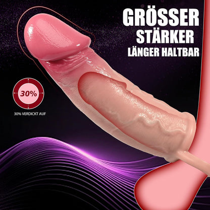 22,6*6 CM Realistische Penismanschetten Penis Ring Silikon Penishülle mit Beweglicher Vorhaut