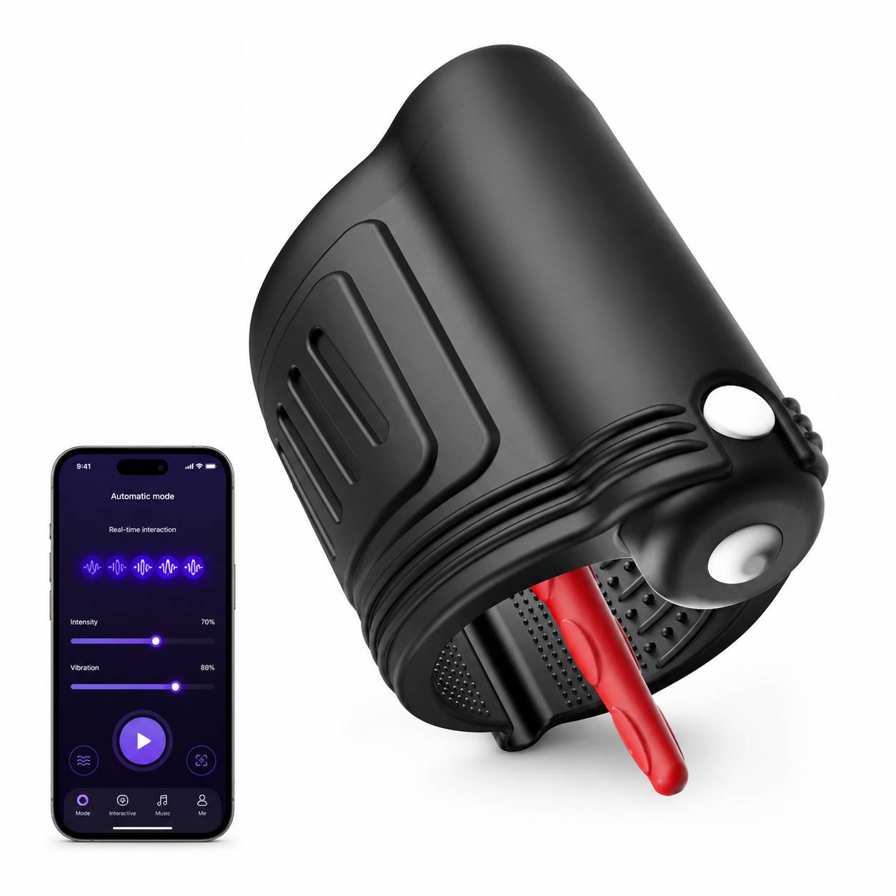 360° Rundum Penistrainer Eichelmassagegerät Vibrator Stimulator mit 10 Vibrationsmodi