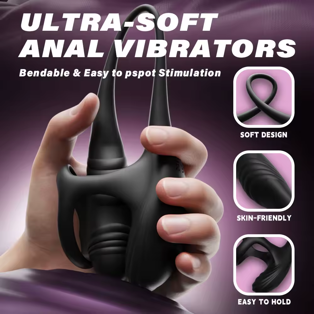 APP-gesteuertes Prostata Massagegerät Vibrierender Penisring mit 10 Vibrationsmodi